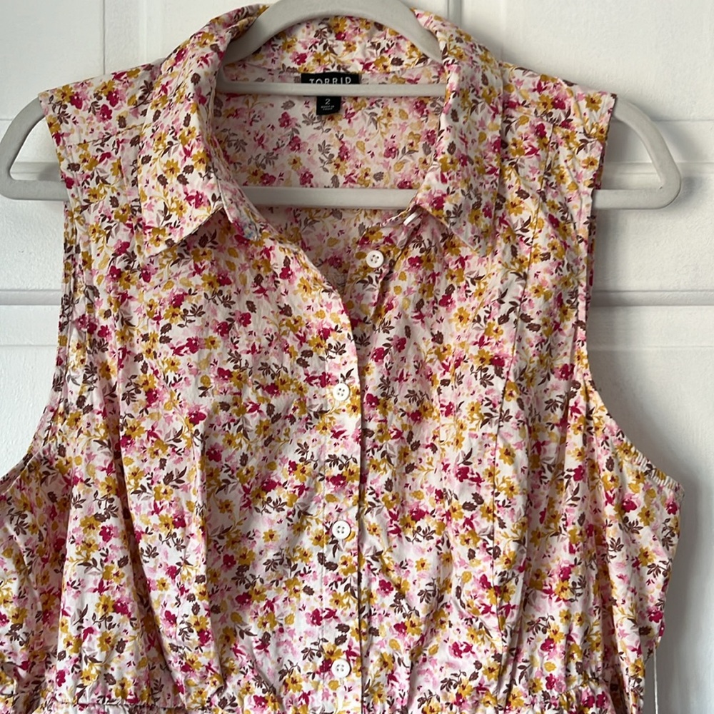 torrid Pink Floral Sleeveless Midi Dress - Picture 2 of 5